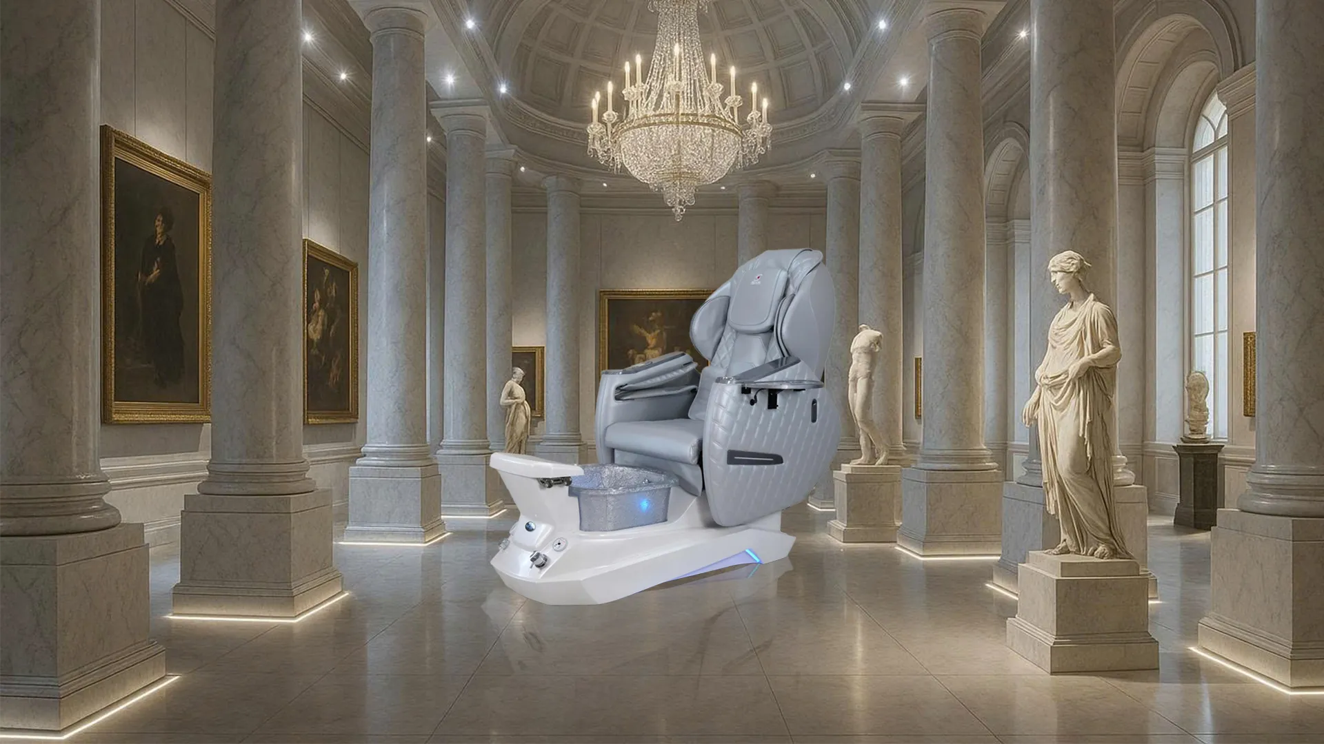 miley II D pedicure chair BG silver 03