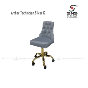 Amber Technician Chair Silver Gold Leg
