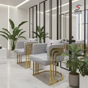 Cuttie Customer chair silver gold