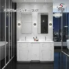 GLOSSY Double Sink White SILVER 01