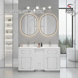 Alternative view of GLOSSY Double Sink White/SILVER