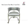 Milan Chair Frosted Silver w Wheels