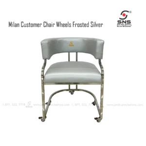 Milan Chair Frosted Silver w Wheels