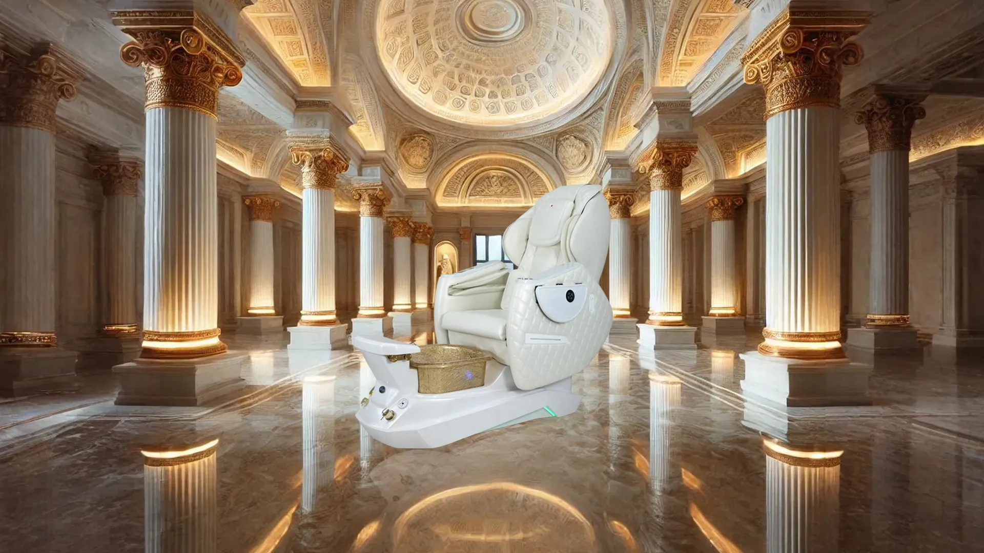 pedicure chair miley II ivory gold white