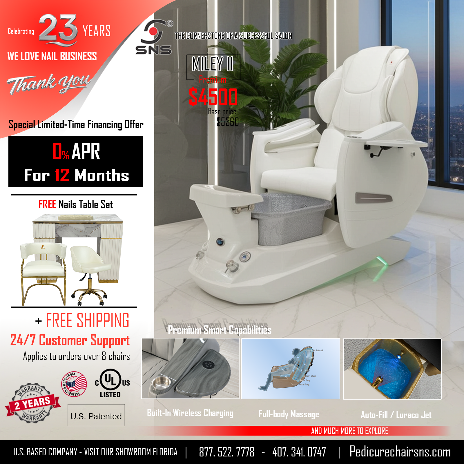 Miley II Pedicure chair wsw
