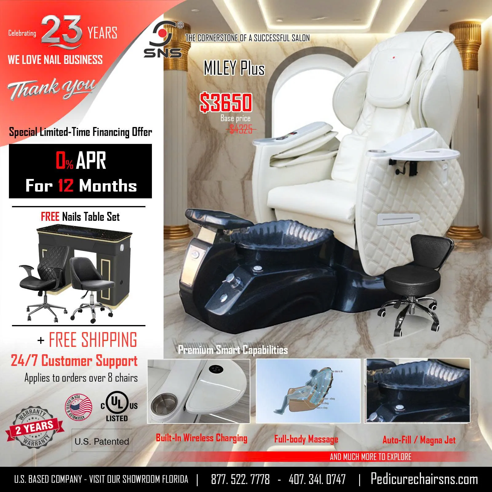 Miley I Plus Pedicure Chair IRB Package