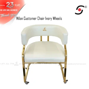 Milan Chair Ivory w wheels - Image 3
