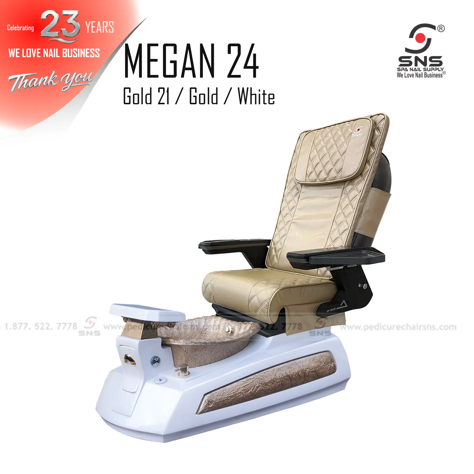 Megan 24 pedicure chair White - Image 11