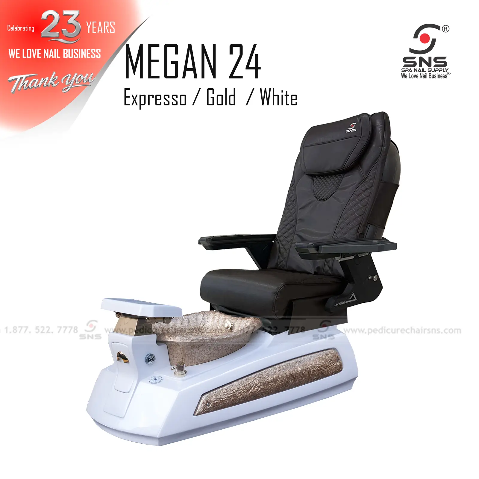 Megan 24 pedicure chair White - Image 10