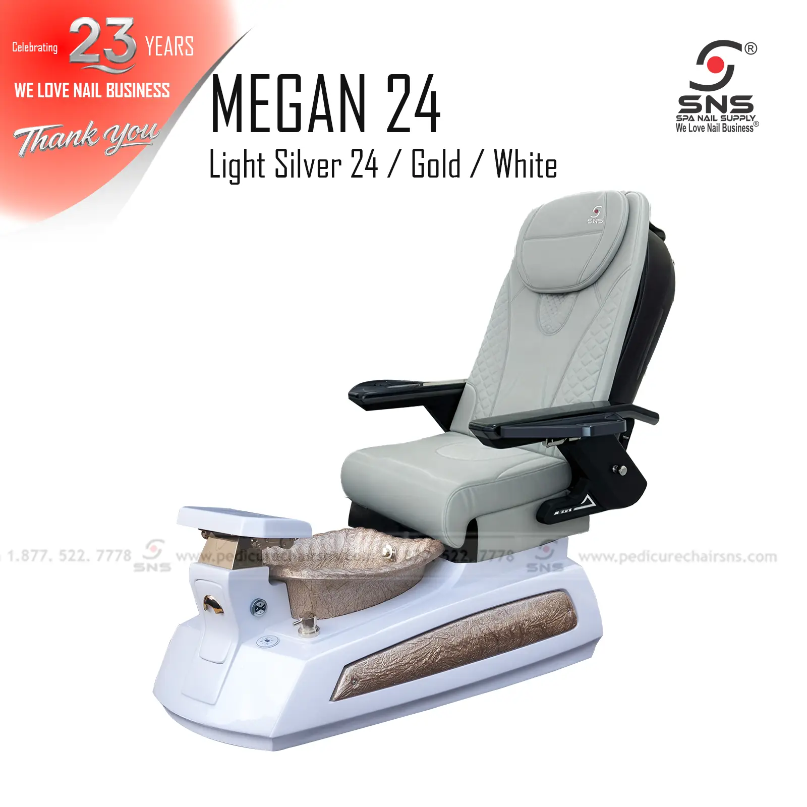 Megan 24 pedicure chair White - Image 9