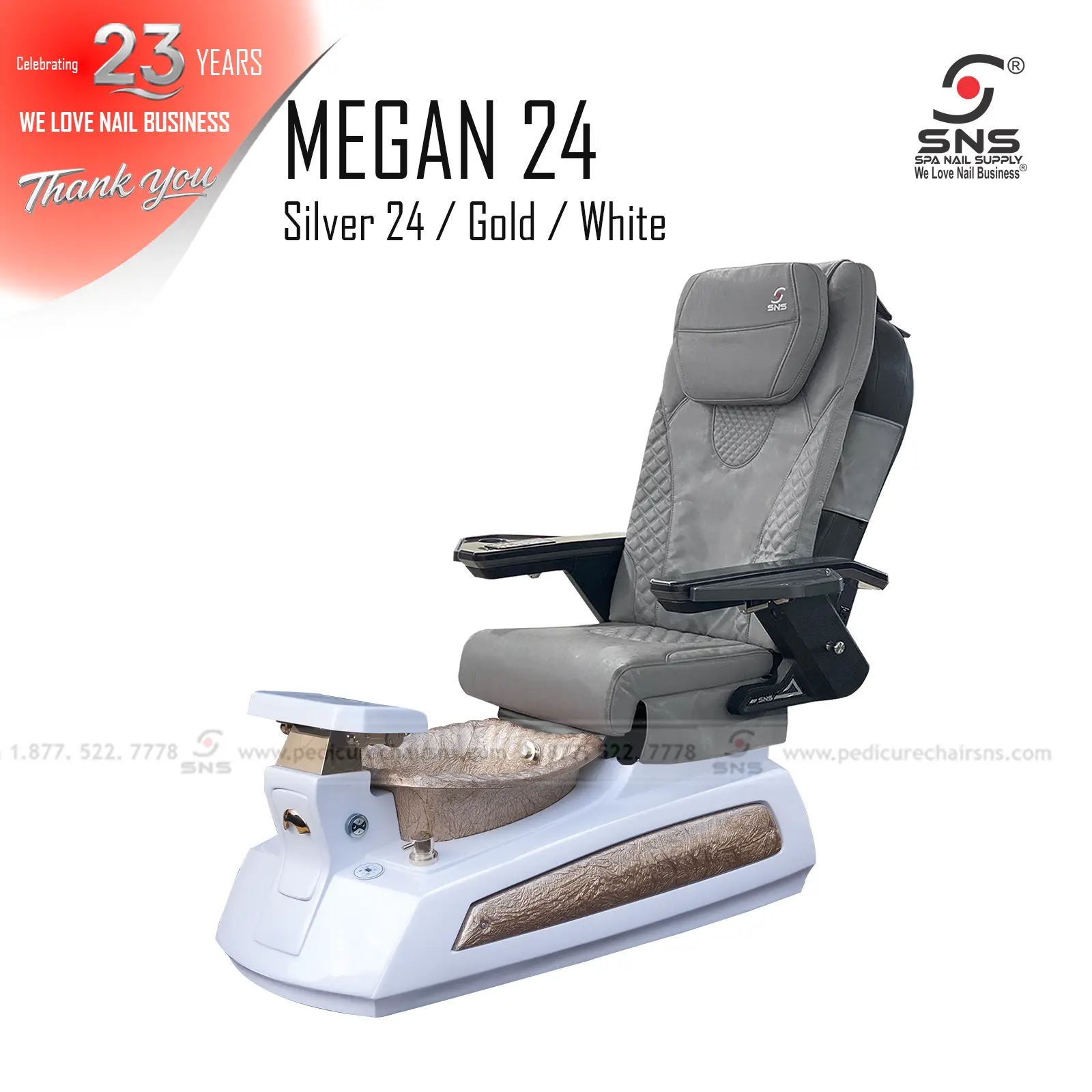 Megan 24 pedicure chair White - Image 8