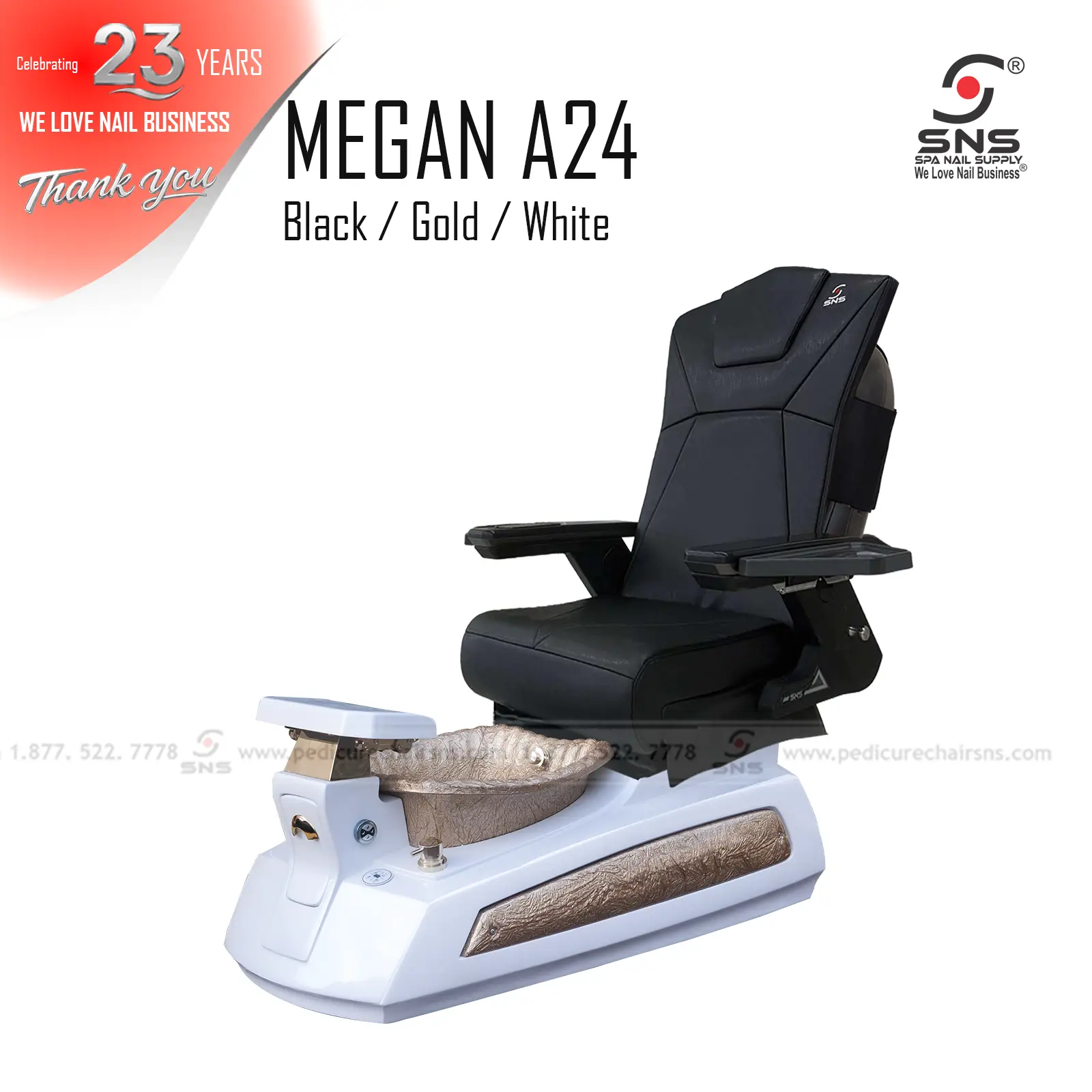 Megan 24 pedicure chair White - Image 7