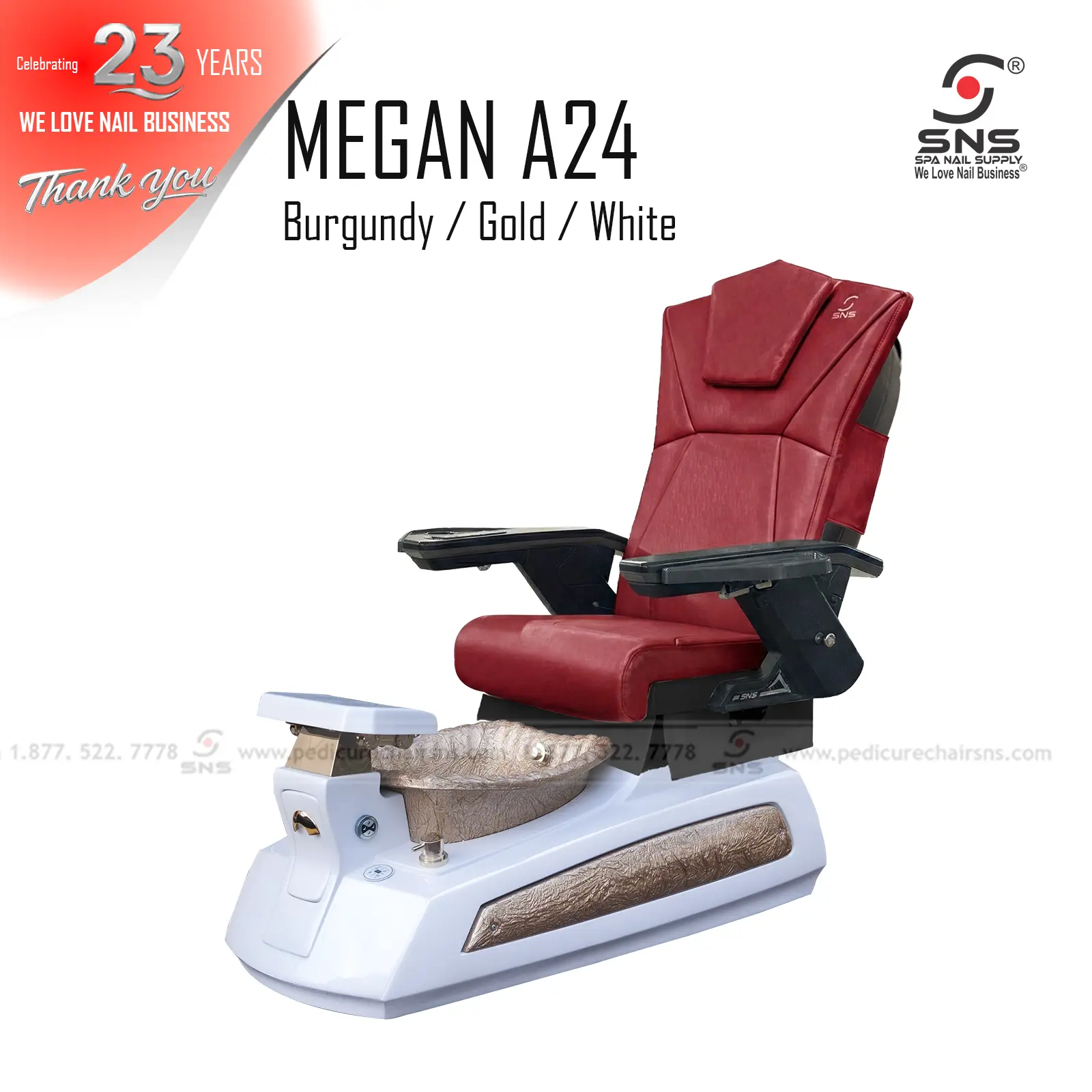 Megan 24 pedicure chair White - Image 6