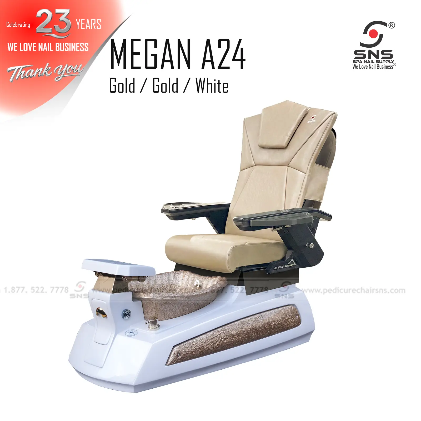 Megan 24 pedicure chair White - Image 5