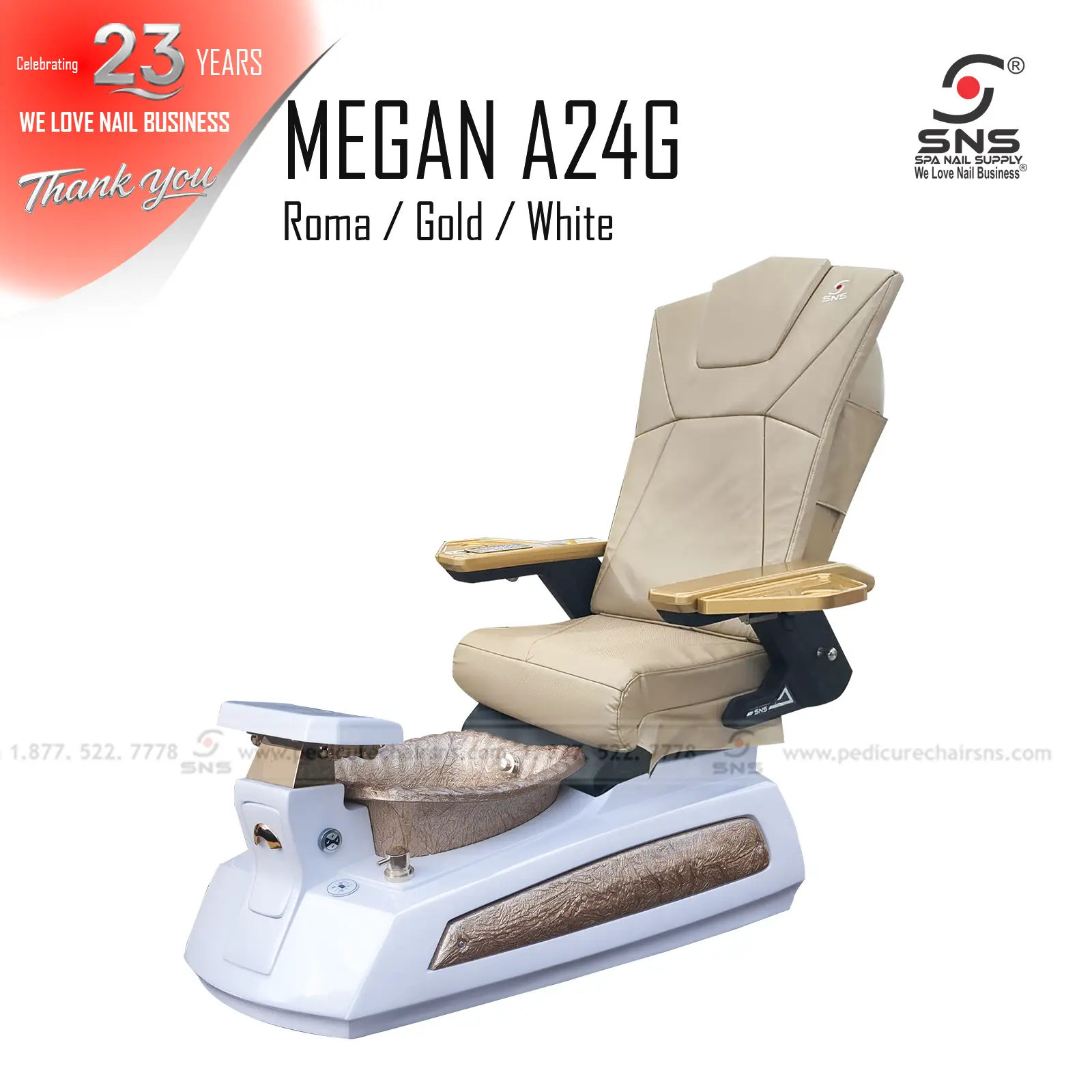 Megan 24 pedicure chair White - Image 4