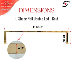 U Shape Nail Double Led 6000K white light Gold - Image 2