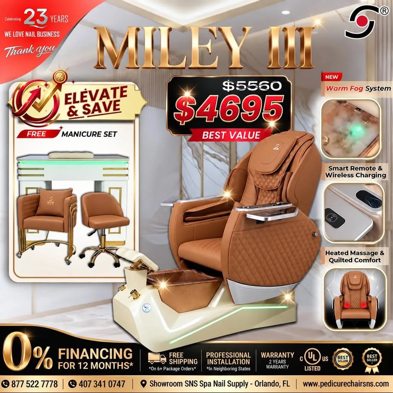 Package deal Miley III Pedicure chair MGLC